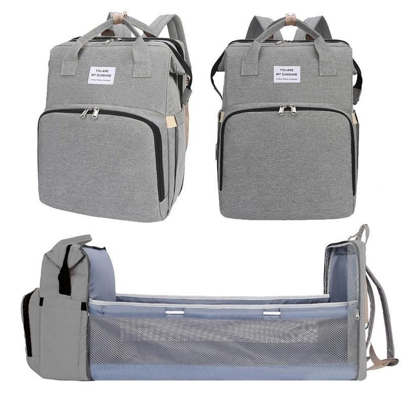 Portable Folding Baby Bed Mom Bag Multi-function Bed Large Capacity Mother and Baby Bag Backpack
