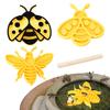 Bee Watering Station Insect Water Feeder Cup Butterfly Feeder with Wooden Stake Bee or Ladybug Shape Drinking Station for Garden Pollinators