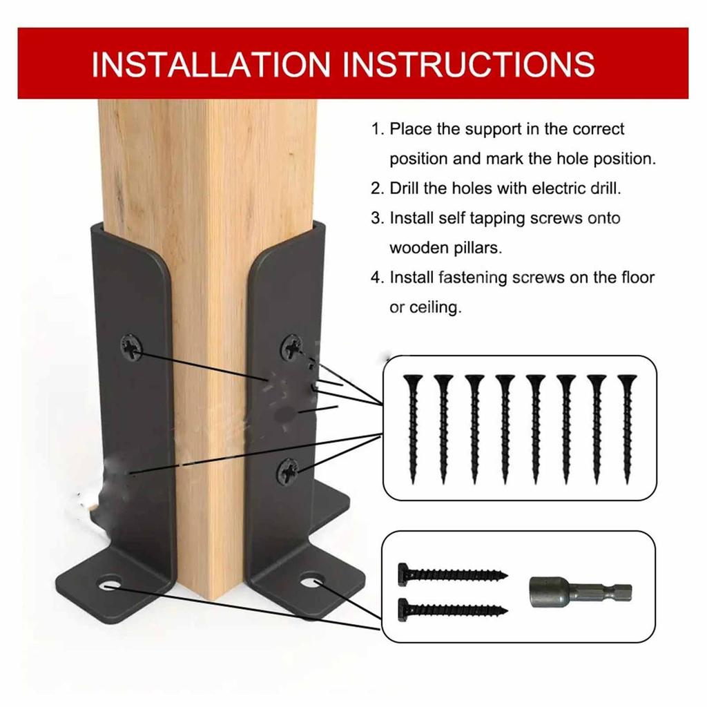 Pavilion & Canopy Support Hardware – Outdoor Solid Wood Pillar Inlay Accessories for Gazebo, Pergola &  Structures