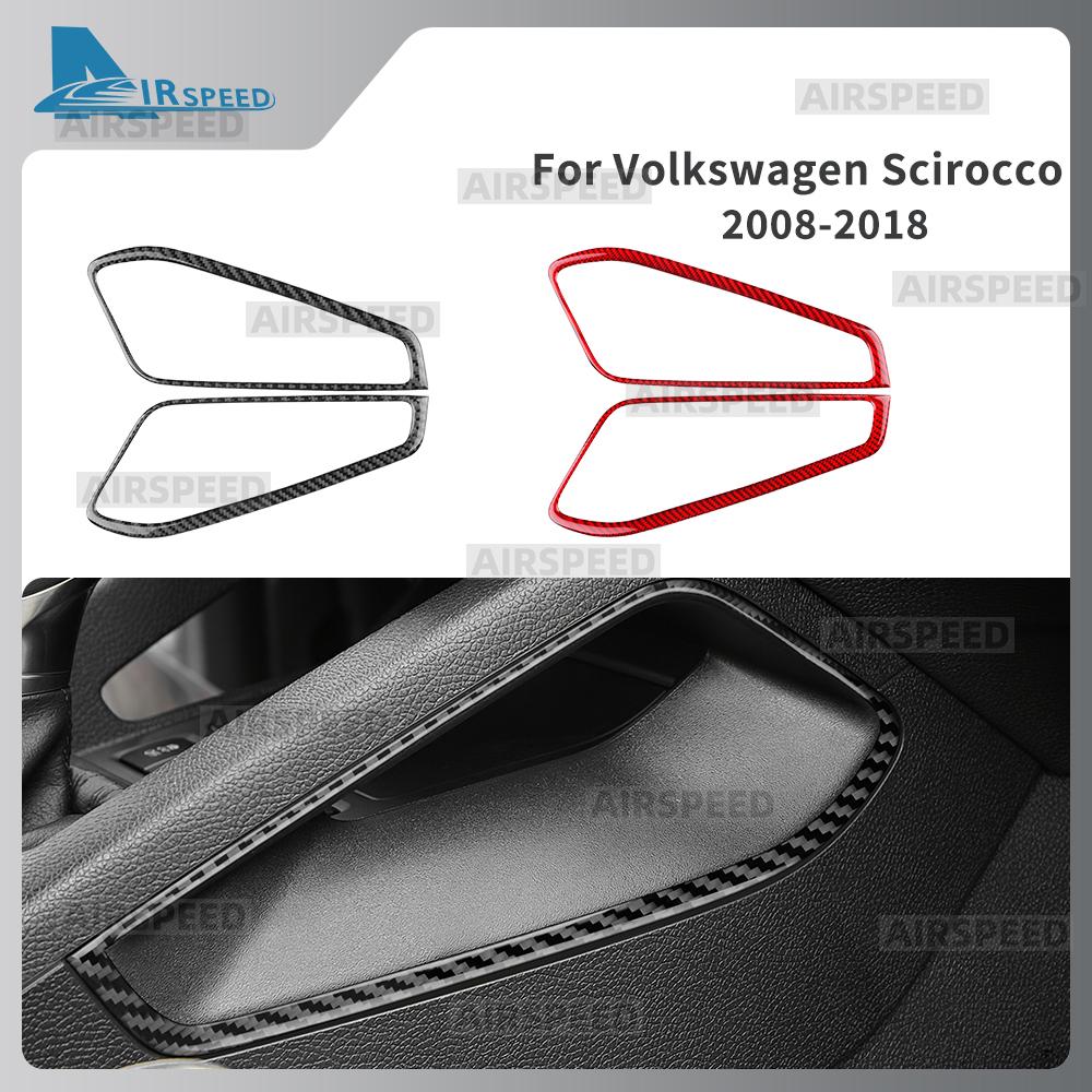Premium Carbon Fiber Gear Shift Side Decorative Frame For VW Scirocco 2008-2018 Anti-Scratch Center Console Trim Cover