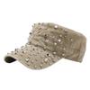 Cotton Rivet Flat Top Hat Y2k Retro Baseball Cap Casual Rivet Peaked Cap  Girl