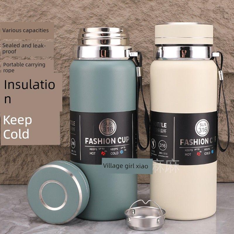 High-Looking, Large-Capacity Thermos Cup for Men and Women, Car-Mounted Tea Cup, 2026 Latest Model, 316 Stainless Steel Water Cup, 800ml