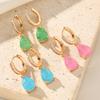 Fashion Dangle Earrings for Women 2025 New Colourful Teardrop Shape Zirconia Drop Earring Wedding Party Jewelry Accessories