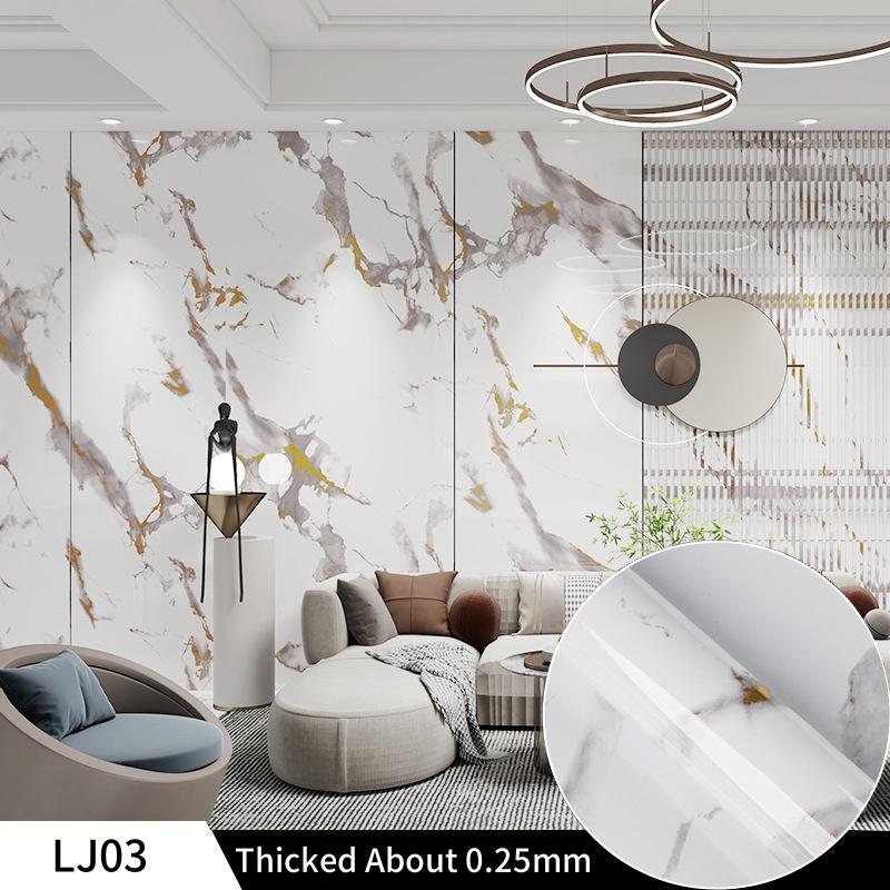 Grey Gold Marble Contact Paper Self Adhesive Marble Wallpaper Peel and Stick Removable Contact Paper For Wall Countertops