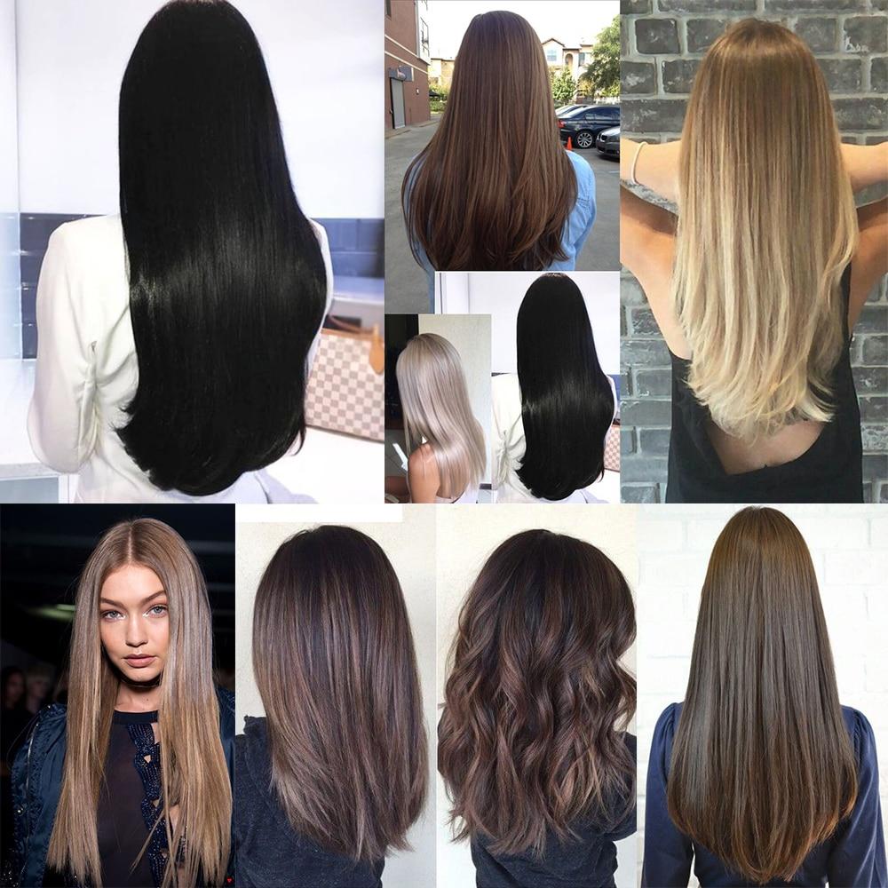 MERISIHAIR 5 зажимов для наращивания волос, синтетические длинные прямые волосы, прическа, высокотемпературное волокно, золотисто-коричневый, черный