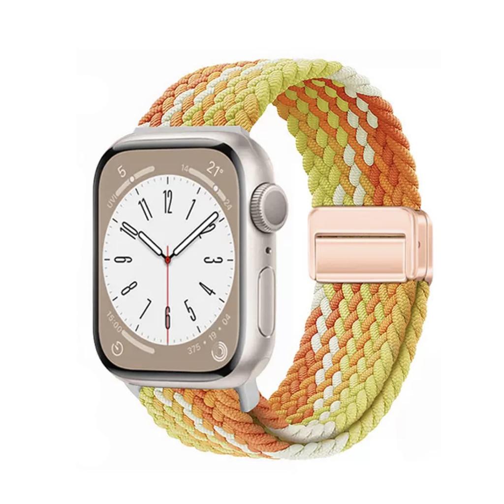 Плетеная нейлоновая ремешок-браслет Совместимый Для Apple Watch S10 46мм 44мм 40мм 45мм 49мм 41мм 38мм iWatch series se 10 7 3 5 6 8 9 Ultra