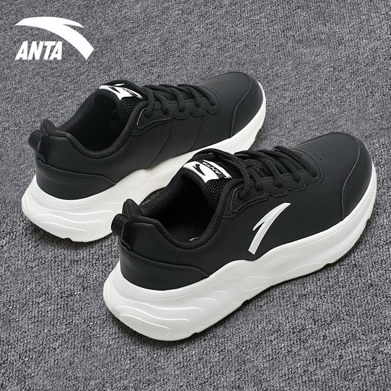 Anta Running Series Fabric Synthetic Leather Comfortable Versatile Shock Absorbing Non-Slip Low-Top Running Shoes Women Sneaker Black 922345527-6