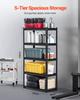 Стеллажи для хранения 16" Г x 32" Ш x 63" В 5-уровневые стеллажи для хранения в гараже