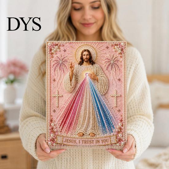 Проект "Искусство из жемчужных бусин" Набор для рисования "Мария", Божественное Милосердие Иисус Святой Религиозный DIY Набор для рукоделия из искусственных материалов для взрослых Начинающих Христианское Настенное Украшение Дева