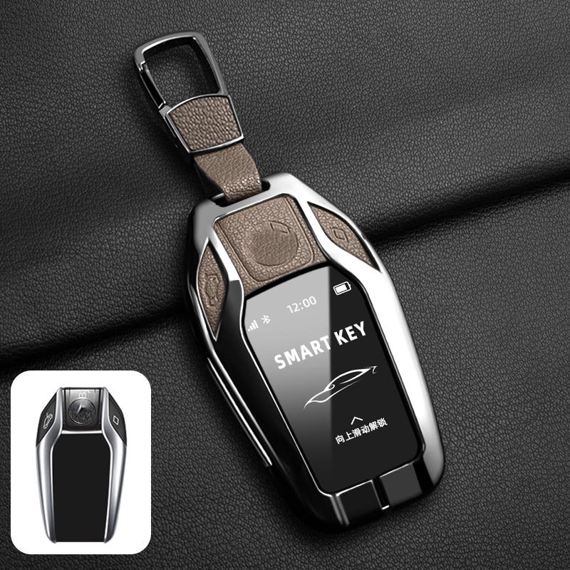Чехол для автомобильного ключа из козьей кожи и цинкового сплава для Bmw 7 серии 730Li 740Li 535L E6 серии X3 X4 X5 I8 Чехол для ключа Автомобильный RC Умный чехол для ключа