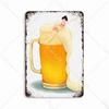 Beer Vintage Beauty Metal Bar Pub Cafe Shop Wall Decoration Men  Tin Sign Art Poster Home Decor Iron Plate 20x30 Cm