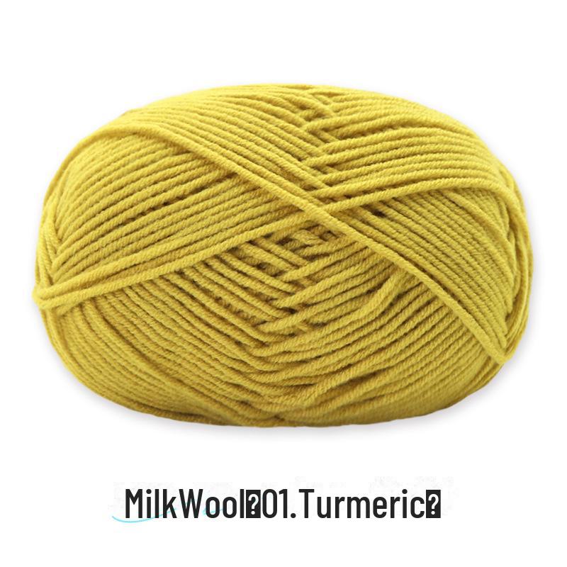 4-Strand Combed Milk Cotton Yarn Ball for DIY Crochet: Doll Making & Baby Sweater/Scarf Kit