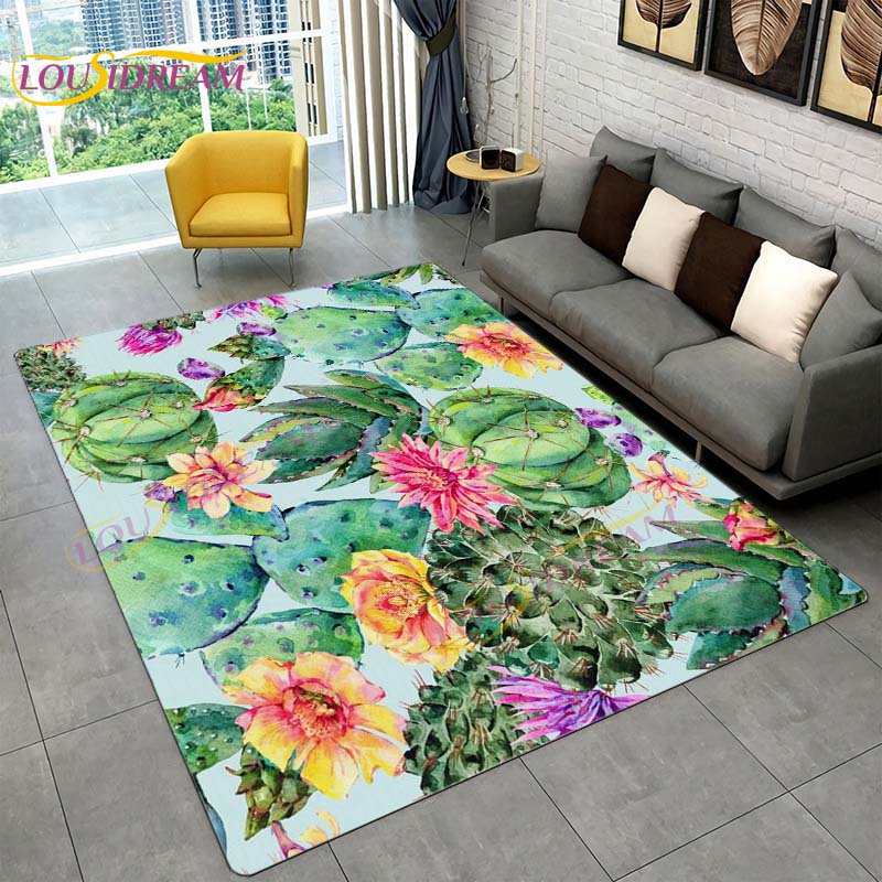 Ковер с тропическими листьями монстеры, современный ковер в стиле INS для гостиной, спальни, зеленый ковер с банановыми листьями, ковры с тропическими пальмовыми листьями