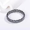Hematite Stone Bracelet Elastic Cord Metallic Luster Polished Bracelet Groundedness Theme Men Women Wristband