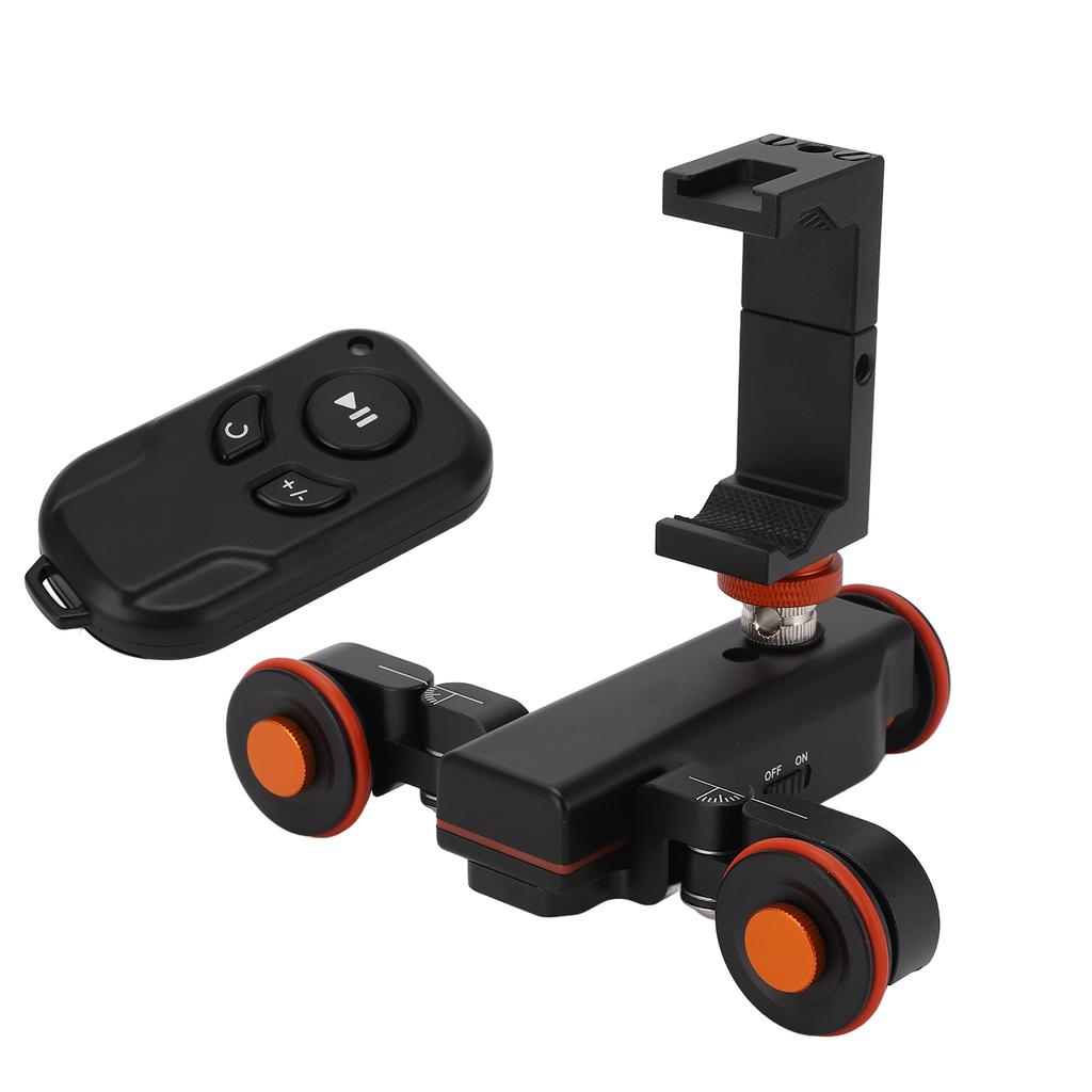 YELANGU Camera Dolly Electric Motorized Electric Track Rail Slider Car 3 Speed Gears with Remote Control Phone Clip