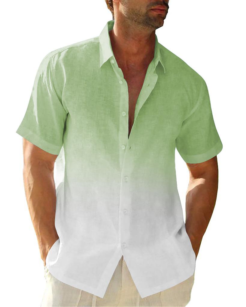 Повседневные мужские рубашки Летняя одежда Градиентная графика Одежда для отдыха на море Большие топы с коротким рукавом для мужчин Рубашки