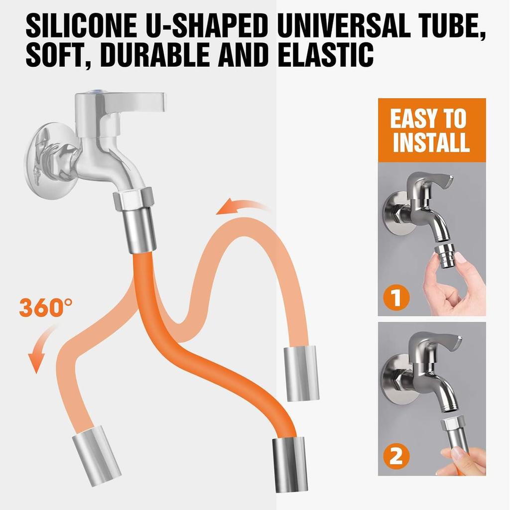 20/30/50cm Water Faucet Extension Pipe Universal Extended Water Pipe Anti-Splash Extension Pipe