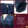 Long Indigo [Yumekairou] Women's Pajamas, 100% Silk, Satin, Sleeve, Simple, Bicolor, Plain, Piping, M-XL (L, Indigo)