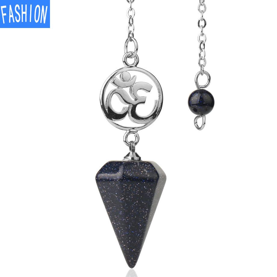 Хрустальная руда Духовный маятник Замысловатое исцеление Шестиугольный остроконечный кулон-украшение