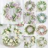 Rose 40cm Artificial Peony Flower Wreath Garland Door Hanging Decor Spring Round