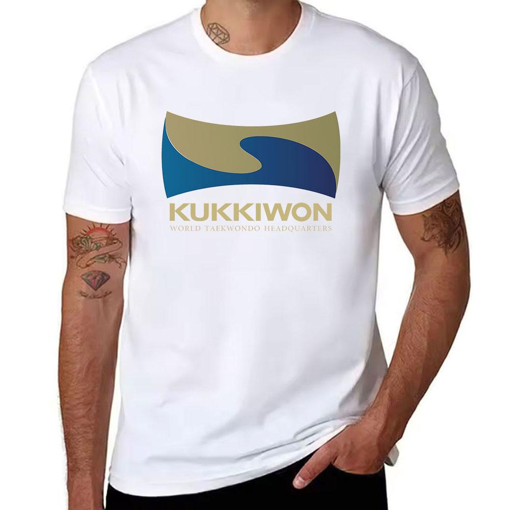 Мужская хлопковая футболка Kukkiwon Штаб-квартира Всемирной федерации тхэквондо Принт Повседневная футболка с коротким рукавом для поклонников боевых искусств