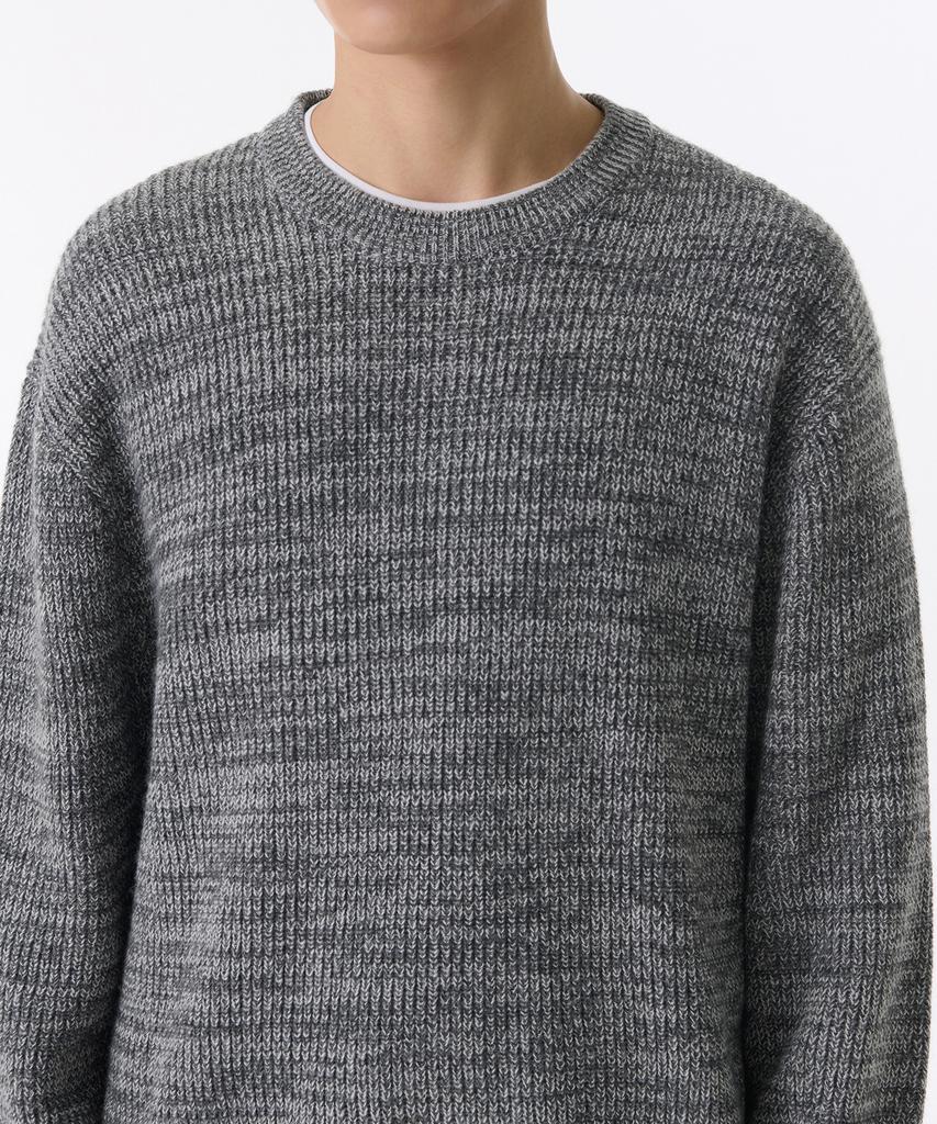 MUSINSA STANDARD Mixed Yarn Crew Neck Knit [Melange Gray]