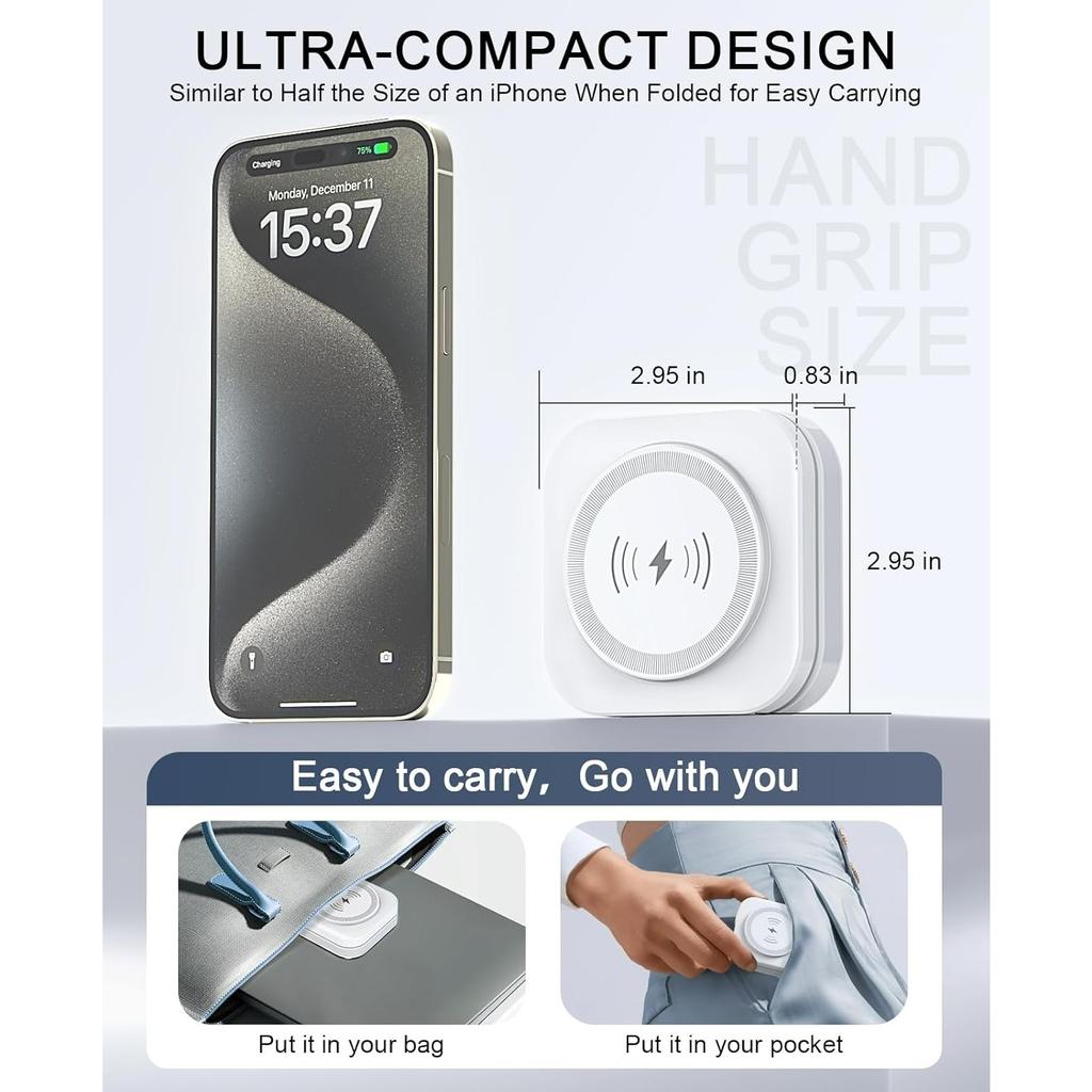 5-in-1 Magnetic Wireless Charging Stand for Apple MagSafe Charger with Night Light for Watch, Travel Magnetic Charger Nightstand Charging Station