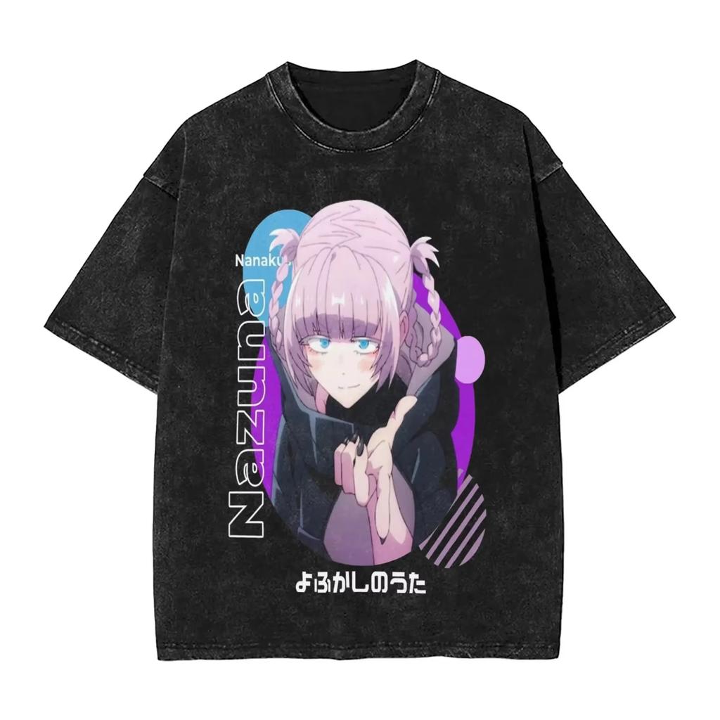 2026 Summer Oversized Streetwear Casual T-Shirt With Vintage Anime Nazuna Print, Call of the Night T-shirt