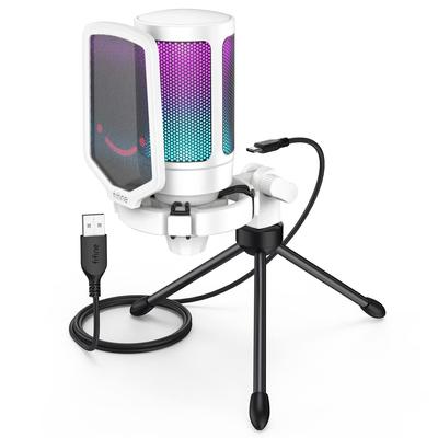 USB-конденсаторный микрофон FIFINE с RGB-подсветкой, кардиоидной направленностью, подключаемым микрофоном к кабелю, в комплекте, отключение звука одним нажатием YouTube Skype Discord Zoom