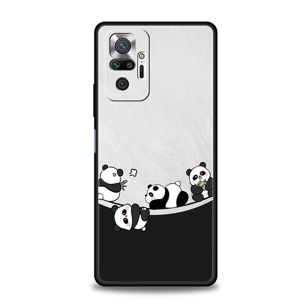 Мультяшный чехол для телефона с пандой для Xiaomi Redmi Note 14 5G 13 12 10 11 Pro Plus 4G 14C 13C 12C 10C 9C, мягкий чехол из ТПУ