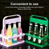 6 Bottle Wine Bottle Carrier Plastic Drink Display Stand Folding Beverage Carrier with Handle Portable Wine Storage Basket for Bar BBQ Picnic