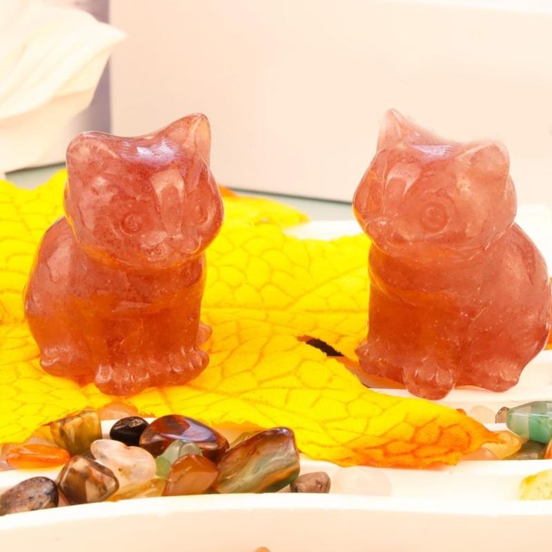 Хрустальные Фигурки Кошек Коллекционные Хрустальный Котёнок Статуэтка Животного Скульптура Котёнка для Домашнего Декора Подарок Любителю Кошек