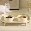 Cat Double Bowls Feeder Adjustable Height Pet Cats Drinker Water Bowl Elevated Feeding Kitten Supplies Food Feeders Dogs Dish