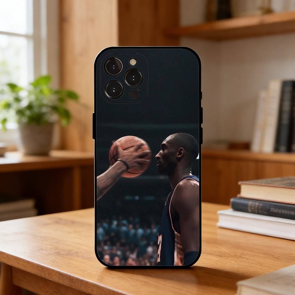 Чехол для телефона K-Kobe B-Bryant 24 для iPhone17,16,15,14,13,12Plus,Pro Max,XS,5G Черный мягкий силиконовый чехол