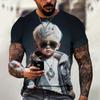 Sunglasses Men's T-Shirt Cool Male Figure Pattern 3D Printing Tees Fashion Short Sleeve T-shirts Oversized Men Clothing Tops