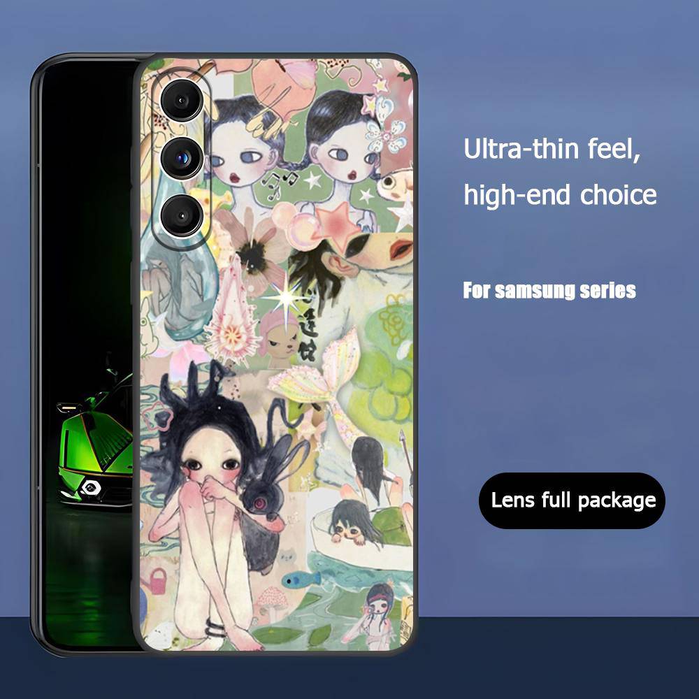 A-Aya Takano-O Для Samsung Galaxy S25 S24 S23 Ultra S22 S21 Plus S20 Черный Мягкий Силиконовый Защитный Чехол
