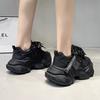 Массивные кроссовки Женские повседневные туфли на толстой подошве Шнуровка Увеличение роста Женские туфли на платформе Сетчатые дышащие кроссовки Мода