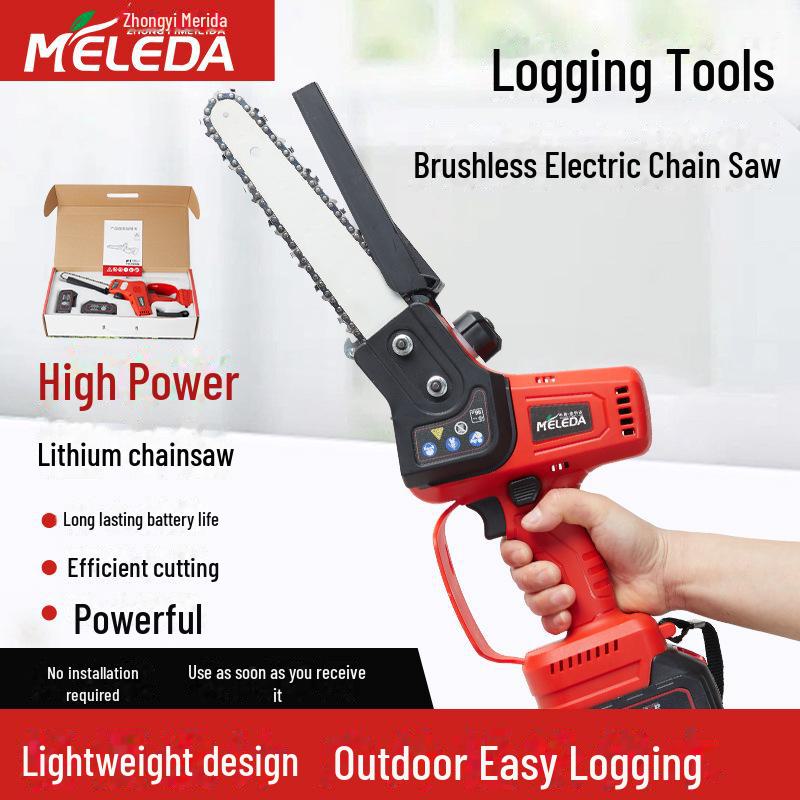 Бесщеточная электрическая цепная пила Merida с литиевым аккумулятором для домашнего и наружного использования