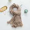 Cashmere Wool Scarf Women's Autumn and Winter High End Solid Color Ball Scarf Versatile Shawl Wool Ball Imitation Cashmere Scarf