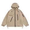 Unisex American Retro Windbreaker: Heavy-Duty Hooded Jacket for Spring/Autumn, Outdoor Casual Workwear