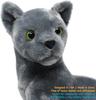 VIAHART Russian Blue Ray Plush Toy, Gray, M Size (approx. 30cm) Fluffy Cat Toy, Washable Plush Toy