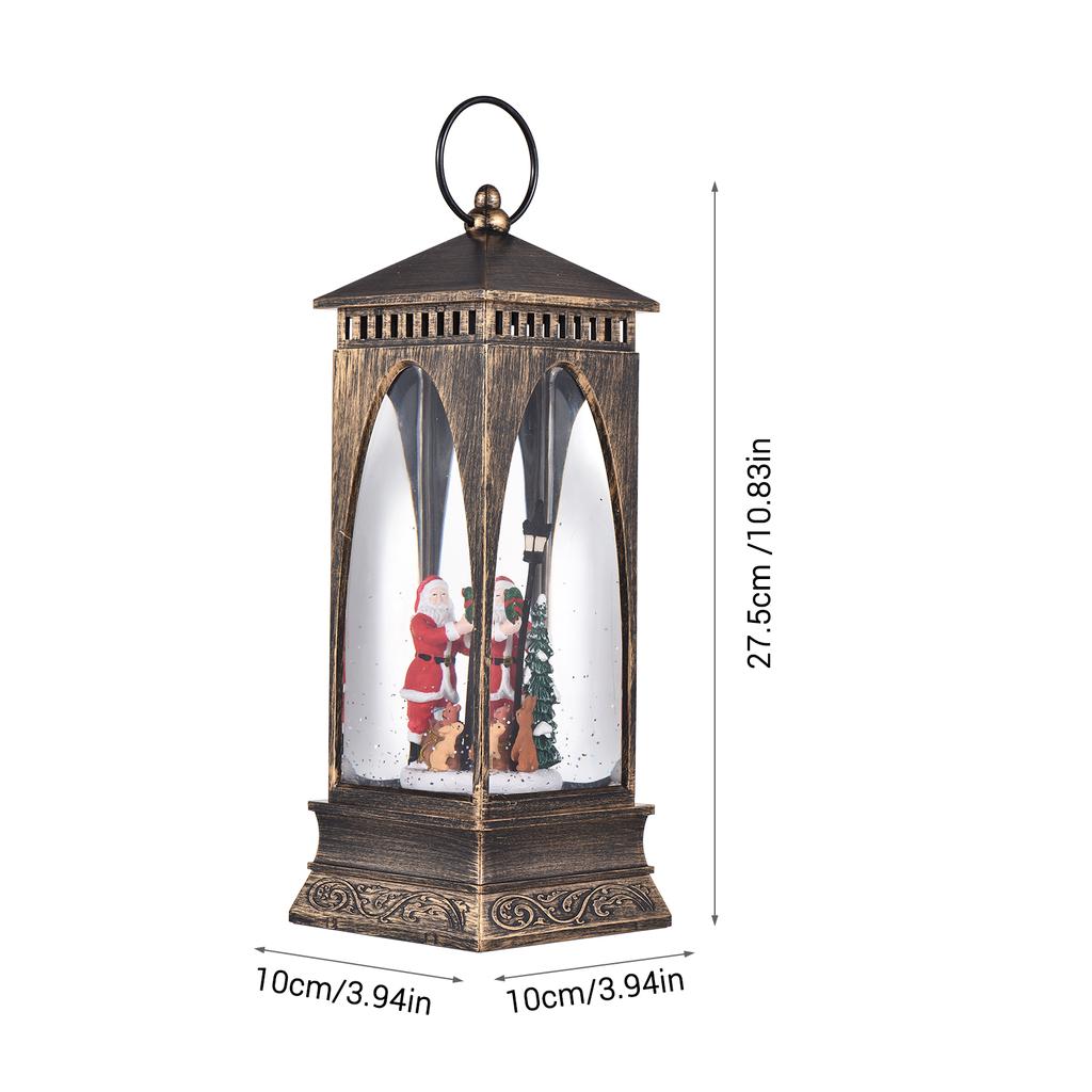 Снежный шар-фонарь с музыкой Рождественский снег Крутящаяся вода Блестящий светодиодный свет Санта-Клауса с