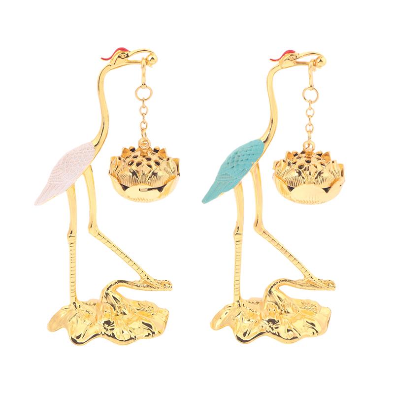 Подставка для курильницы в форме журавля Лотос, курильница для курильницы из античного сплава Лотос, подвесная печь для чайной церемонии, ремесло, украшение для дома