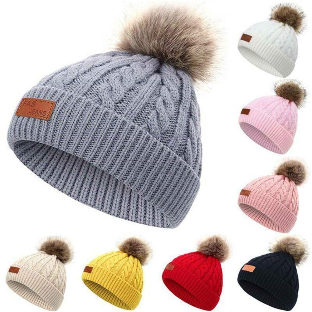 Fashion Cute Winter Warm Toddler Beanie Baby Cap Knitted Hat Hemming Hat