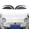 Мягкое углеродное волокно Для Fiat 500 2007-2015 Автомобильные наклейки-молдинги на передние фары (брови, веки) Декоративные наклейки для фар автомобиля