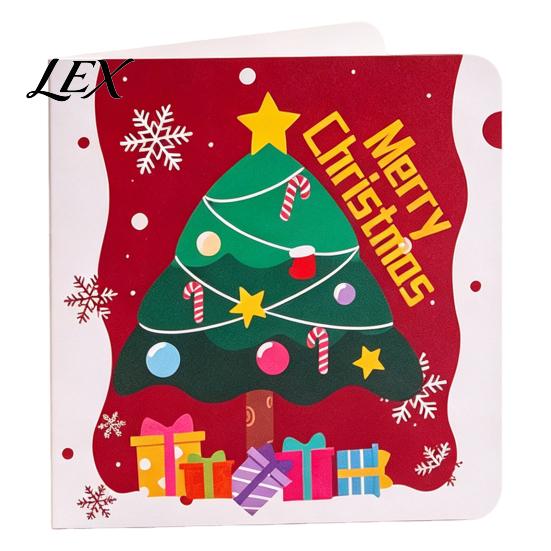 Greeting Cards Set 10Pcs Merry Christmas Set, Folding Cartoon Blank Holiday Wishes Card Note Cards, Festive Blessing for Gift