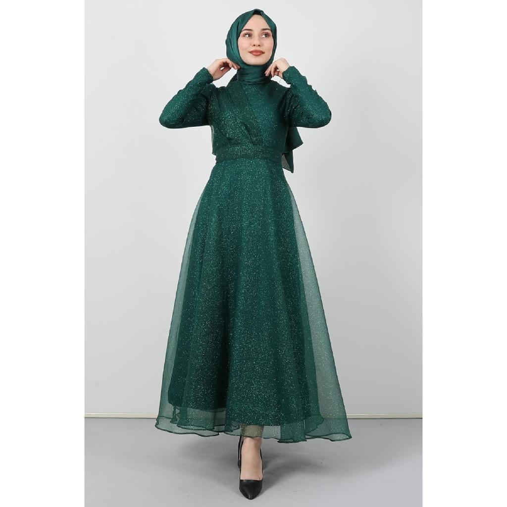 Alara Hijab Evening Dress Navy Blue
