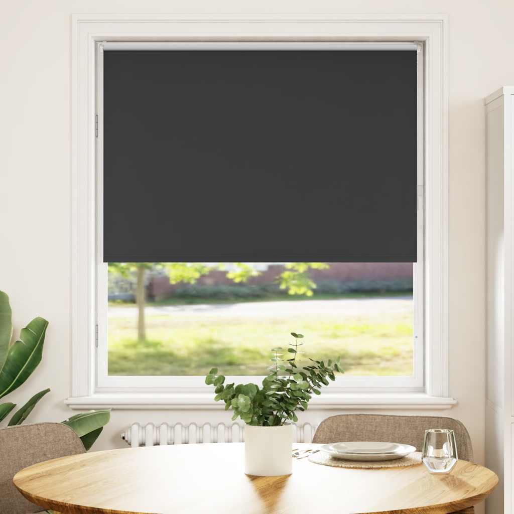 Black Blackout Roller Blind 90 x 130 cm Fabric Width 85.7 cm