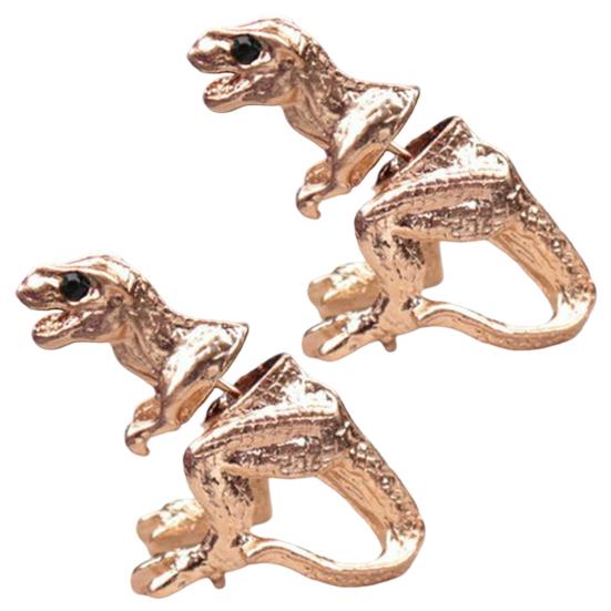 1 Pair Dinosaur Earrings Dinosaur Figure Rhinestone Eye Good Detail Realistic Dinosaur Piercing Earrings Punk Style Cool Lady Earrings