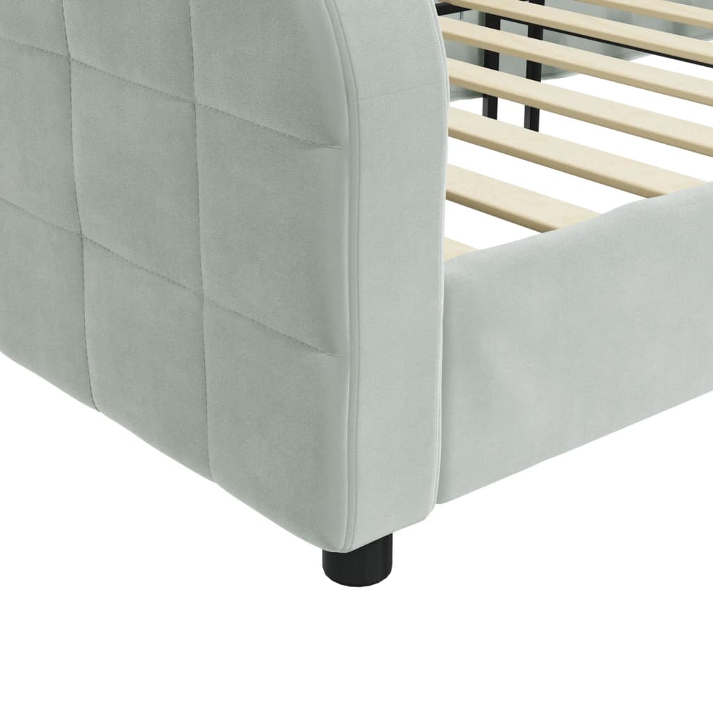 Vidaxl Sofa Z Funkcją Spania, Jasnoszara, 100X200 Cm, Obita Aksamitem